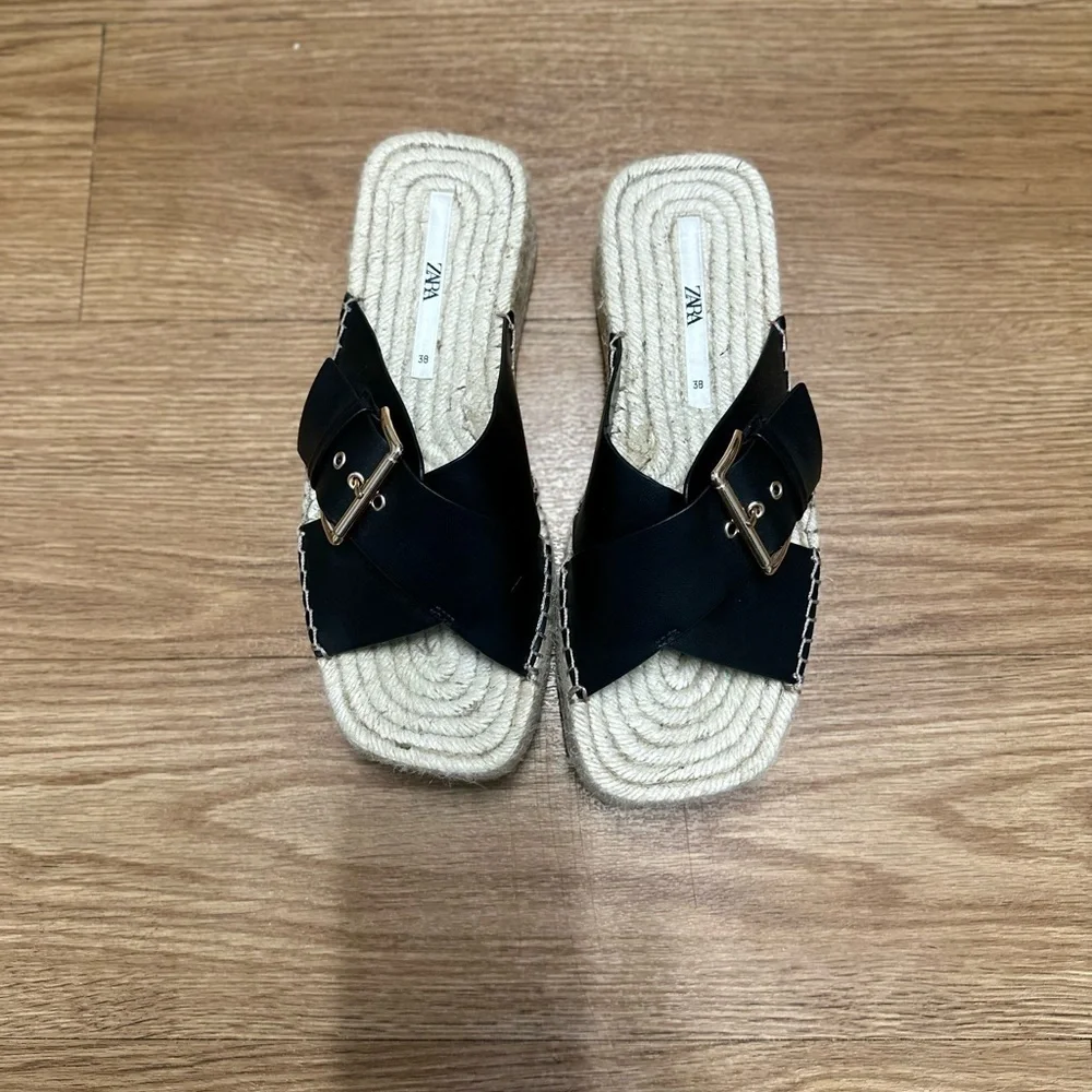 Zara black platform sandals